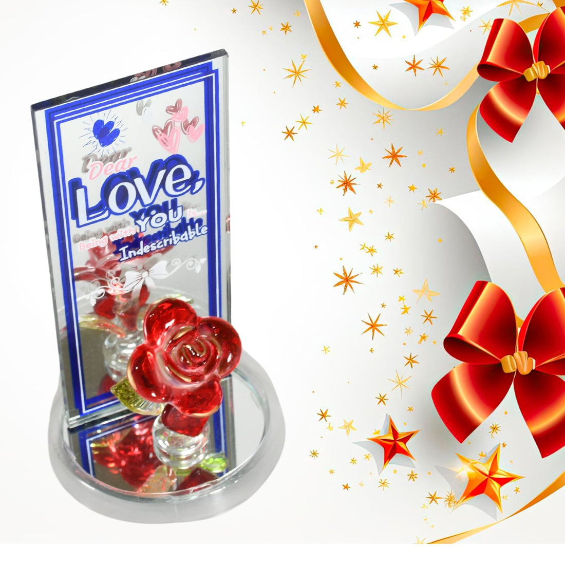 Lovely Rose Gift Showpiece, Love showpiece Valentine's Day Gift, Cute Anniversary, Wedding, Birthday, Boyfriend, Husband Romantic Unique Gift Set, Home Decoration Gift Set (1 Pc) your brand