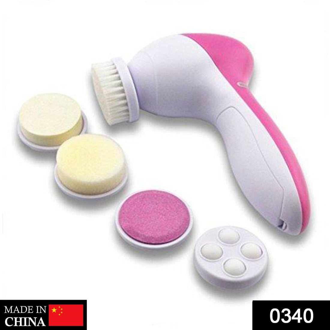 5-in-1 body and facial massager in pink.