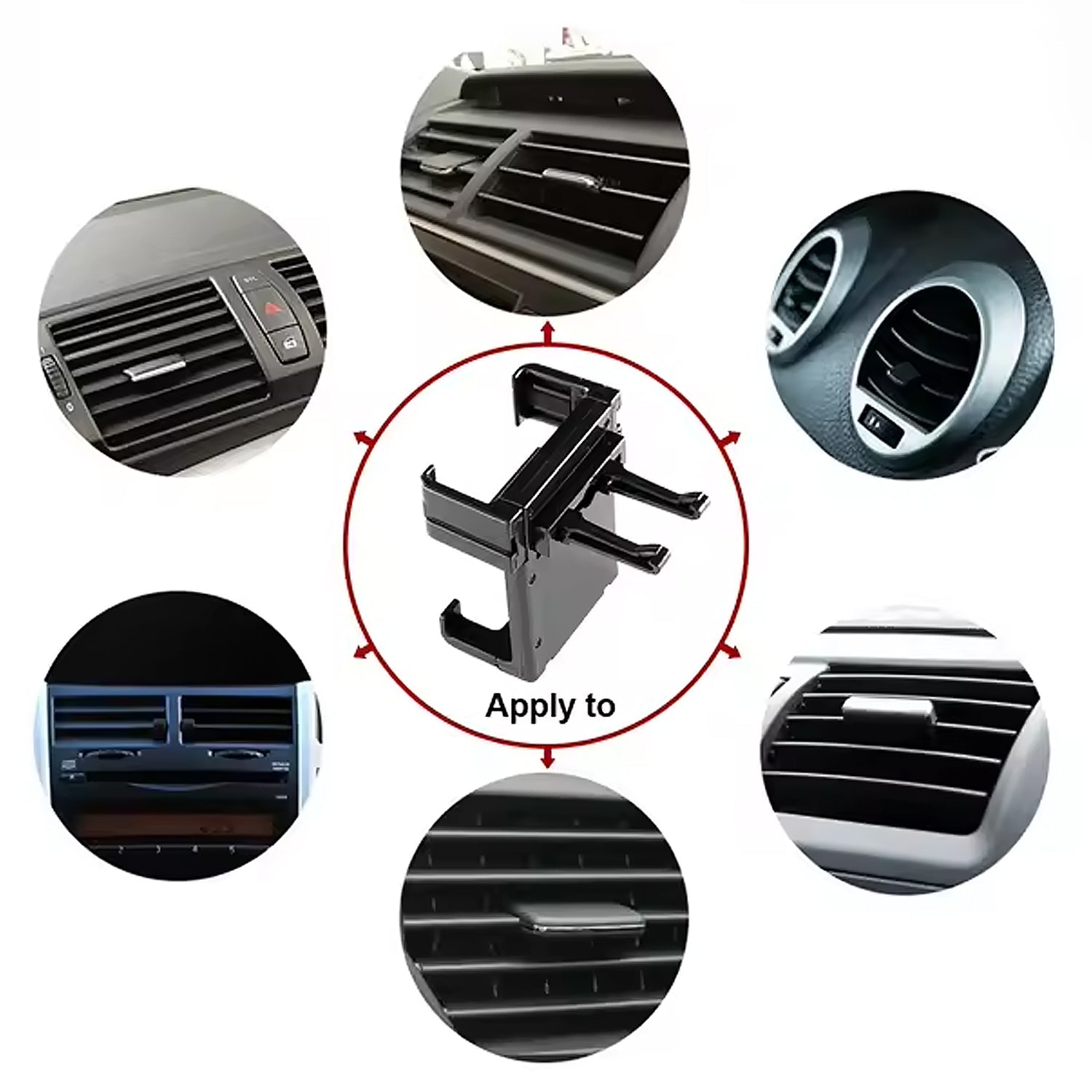 12857 Smartphone Car Phone Holder Car Air Conditioning Vent Phone Holder, Holder Stand for Mobile Phone Cellphone GPS, Dashboard Bracket for Car (1 Pc) - Shopmania Wholesale