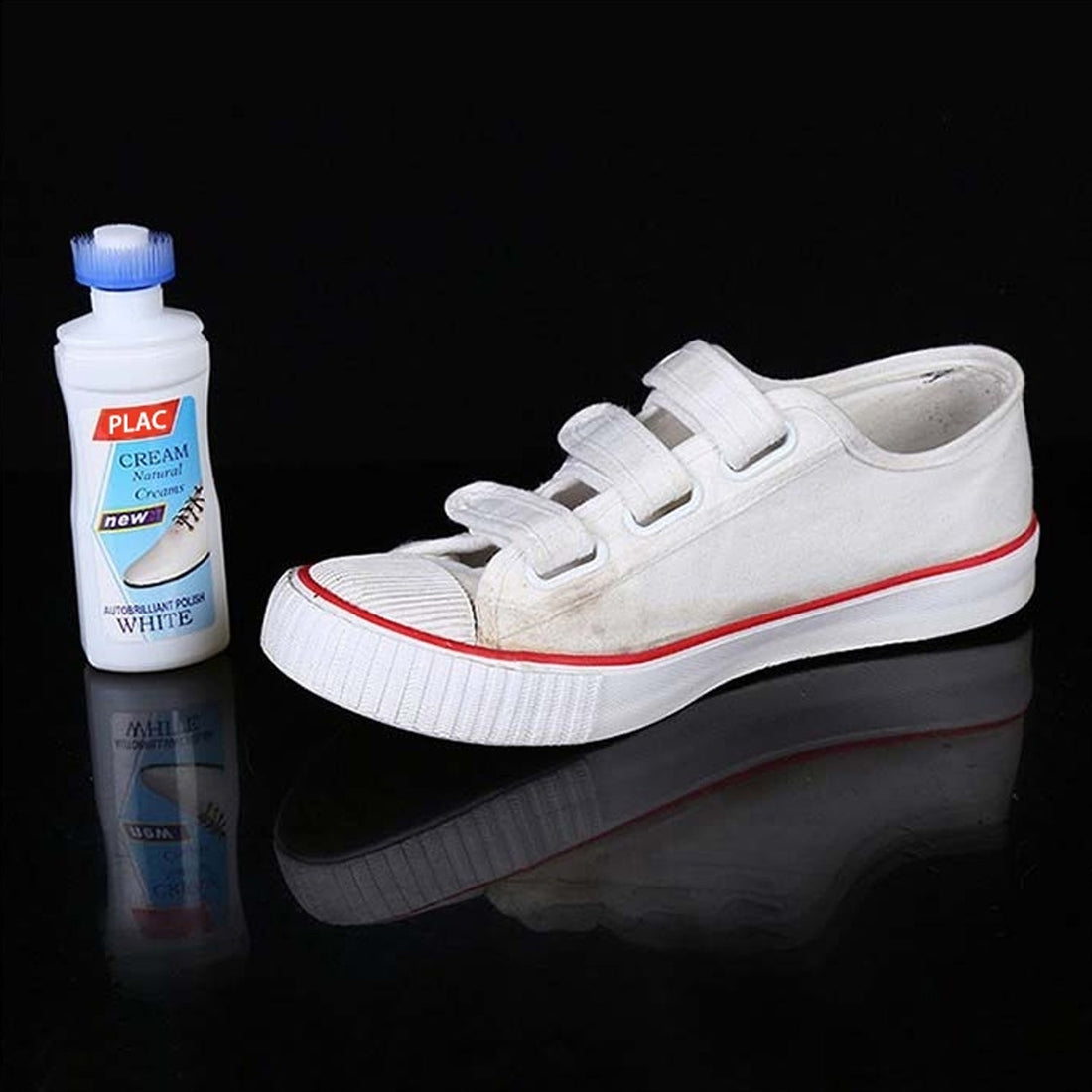 White Shoe Brightener with Removal of Dirt and Whitening Function White Shoes Cleaner with Brush Head for Dirty Shoe Polish Natural Waxes (75 ML) - Shopmania Wholesale