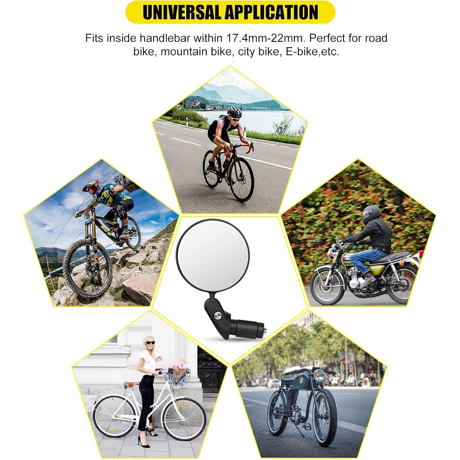 Bar End Bike Mirror, Safe Rearview Mirror 360° Rotatable & Foldable Safety Bicycle Rear View Mirror, Mirror Durable Bike Mirror (1 Pc) - Shopmania Wholesale
