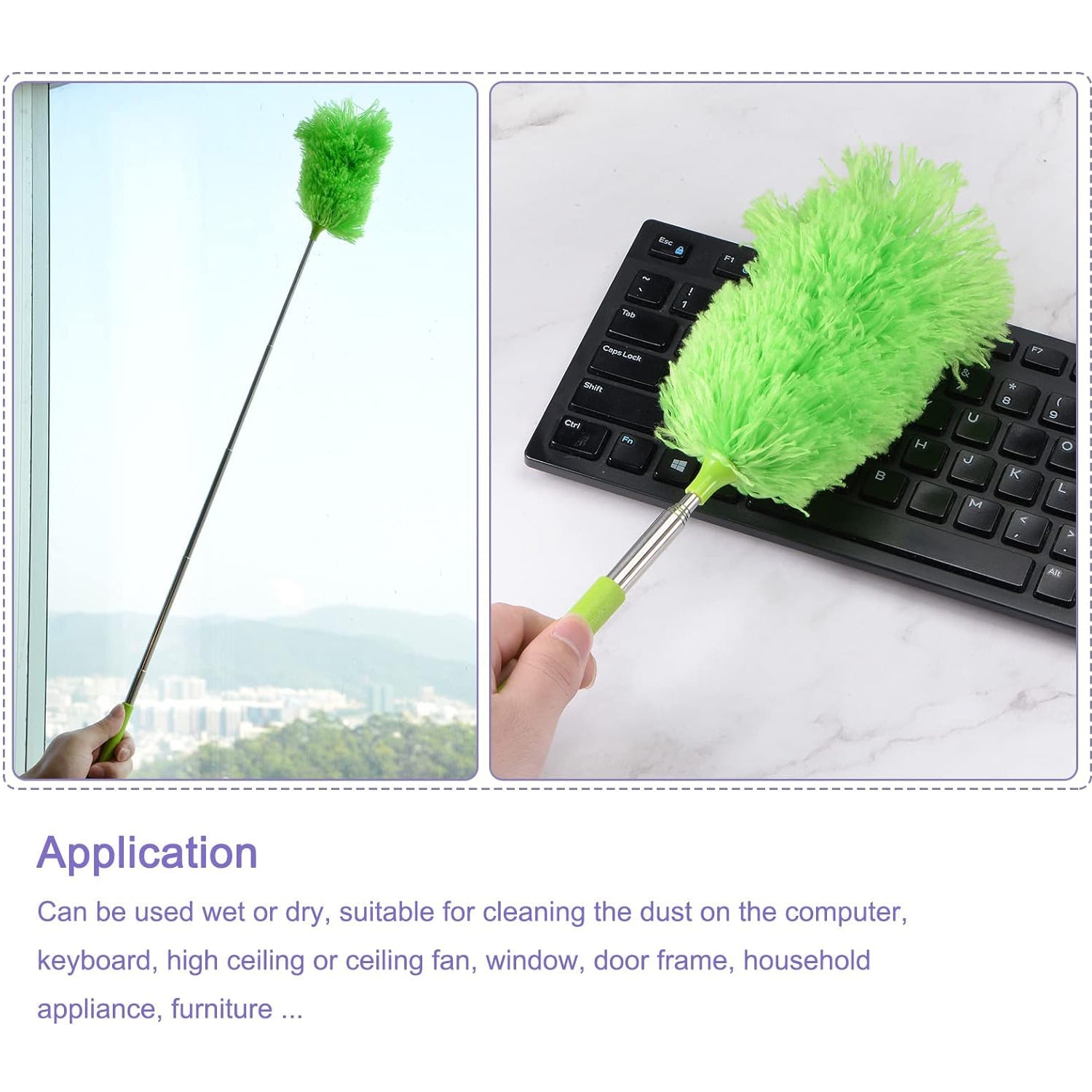 Adjustable Long Handle, Microfiber Duster for Cleaning, Microfiber Hand Duster Washable Microfiber Cleaning Tool Extendable Dusters for Cleaning Office, Car, Computer, Air Condition, Washable Duster - Shopmania Wholesale