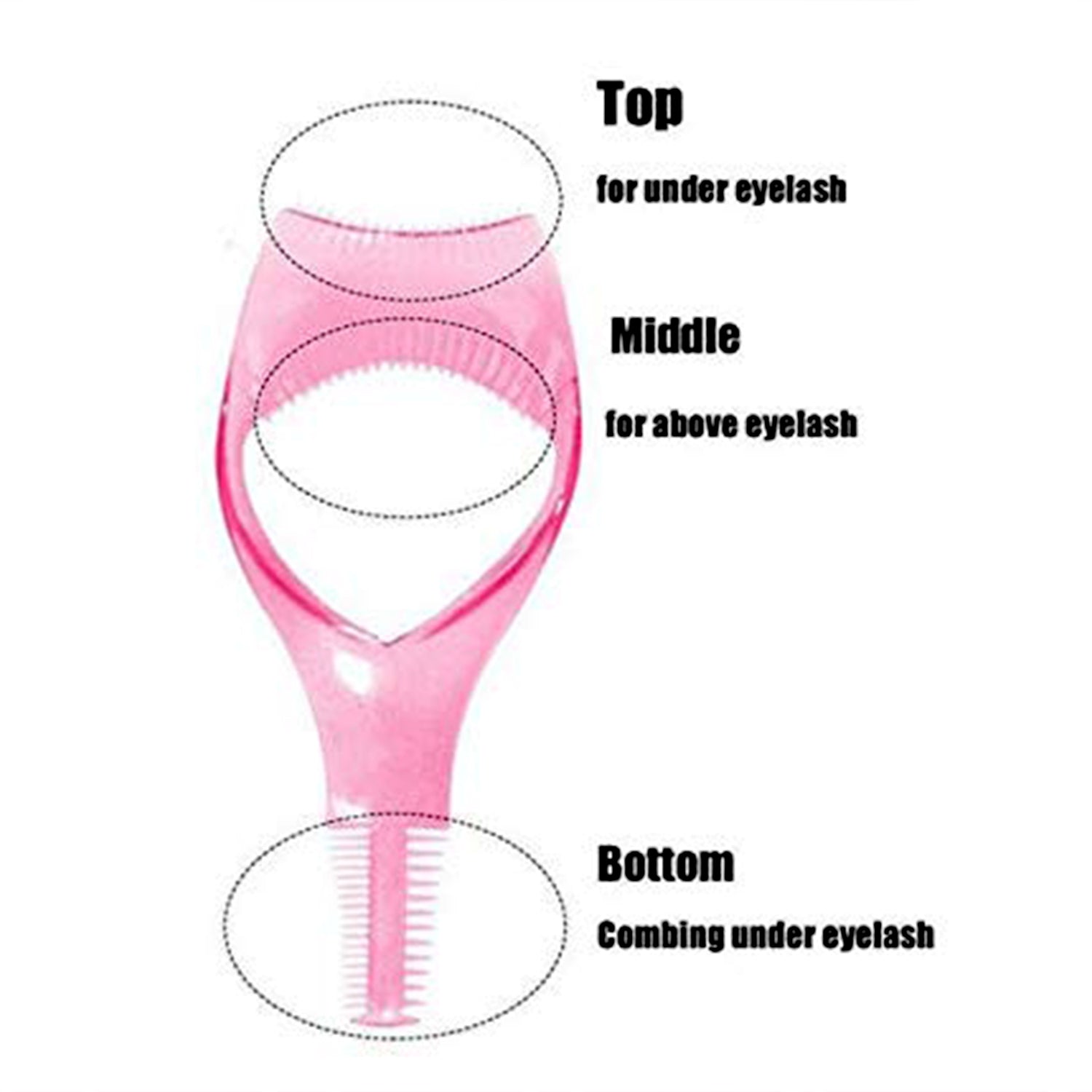 3 in 1 Plastic Makeup Cosmetic Eyelash Tool Lash Mascara Applicator Eyelashes Guide Eyelashes Brush Curler Comb Eye Makeup Tool Female Supply (1 Pc) - Shopmania Wholesale