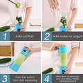 Portable Electric USB Juice Maker Juicer Bottle Blender, Grinder Mixer, 4 Blades Rechargeable Bottle (380 ML / Mix Color) - Shopmania Wholesale