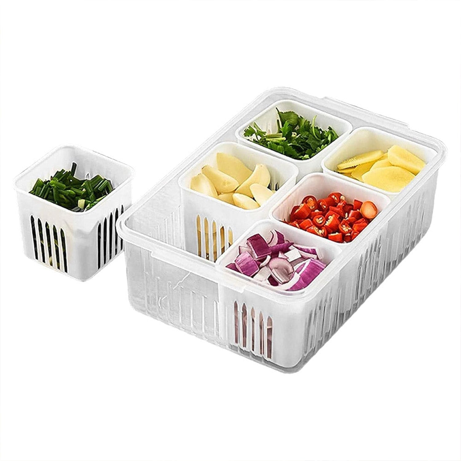 Fridge Storage Boxes Freezer Storage Containers, Container for Kitchen Storage Set, Storage in Kitchen, Vegetable Storage, Draining Crisper Refrigerator Food Box (1 Pc) your brand