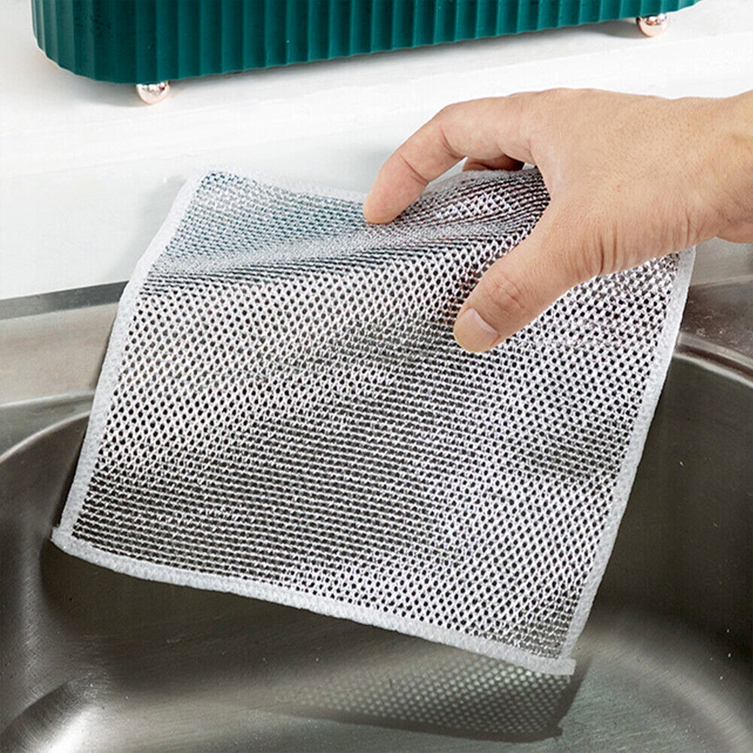 Double-Sided Multipurpose Microfiber Cloths, Stainless Steel Scrubber, Non-Scratch Wire cloth, (1 Pc / 20 x 20 Cm) - Shopmania Wholesale