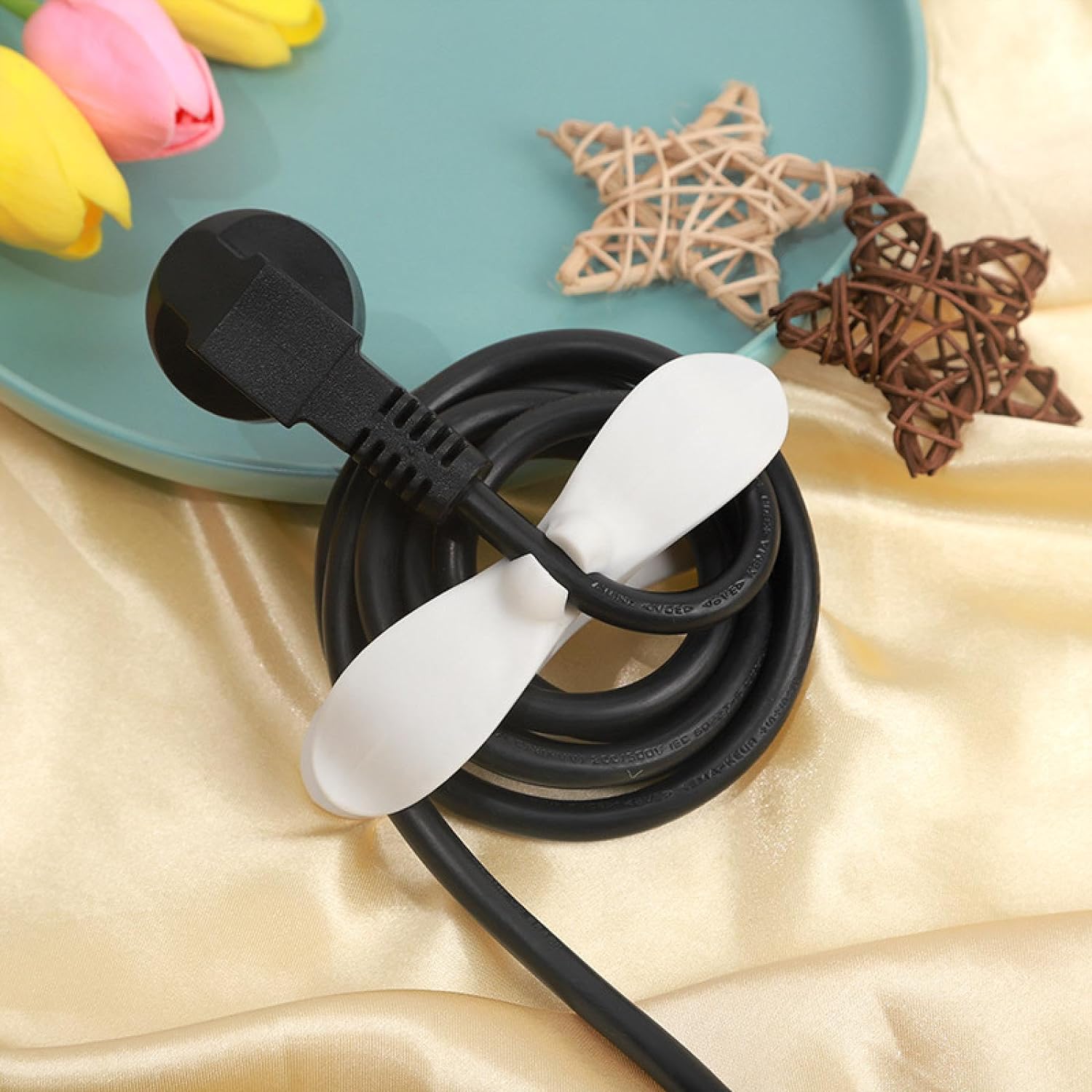 Power Plug Holder Organizer for Appliances Tidy Cord Winder Cable Organizer Self Adhesive Wire Wrap Holder for Coffee Maker Pressure Etc (1 Pc / 8x3 Cm / Small) your brand