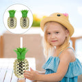 Plastic Pineapple Cups with Straw (1 Pc) - Party Favors, Hawaiian, Beach your brand