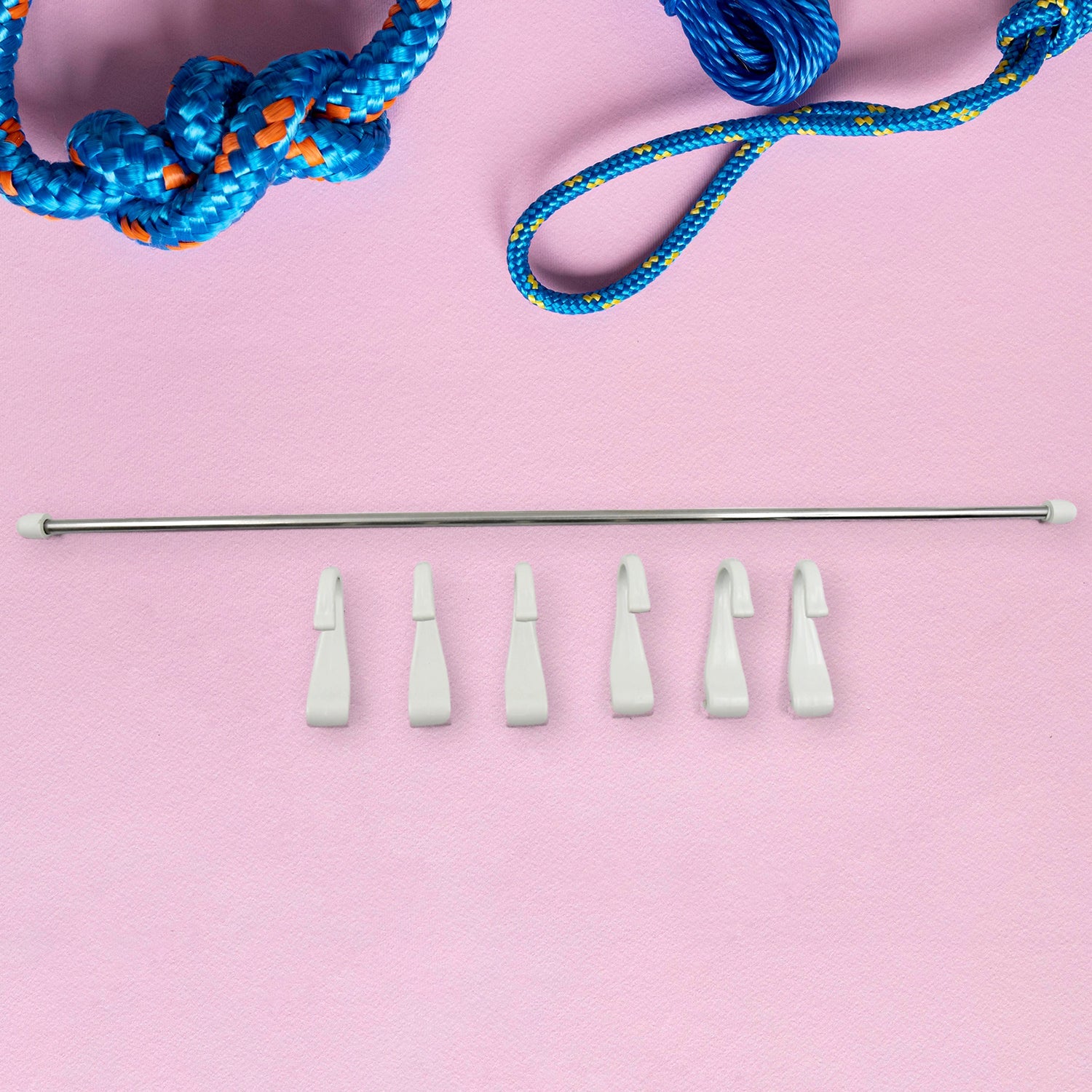 Stainless Steel Utensil Hanger Rail Nail Free Wall Mount with 2 Magic Stickers & 6 Plastic Hooks For Kitchen - Shopmania Wholesale