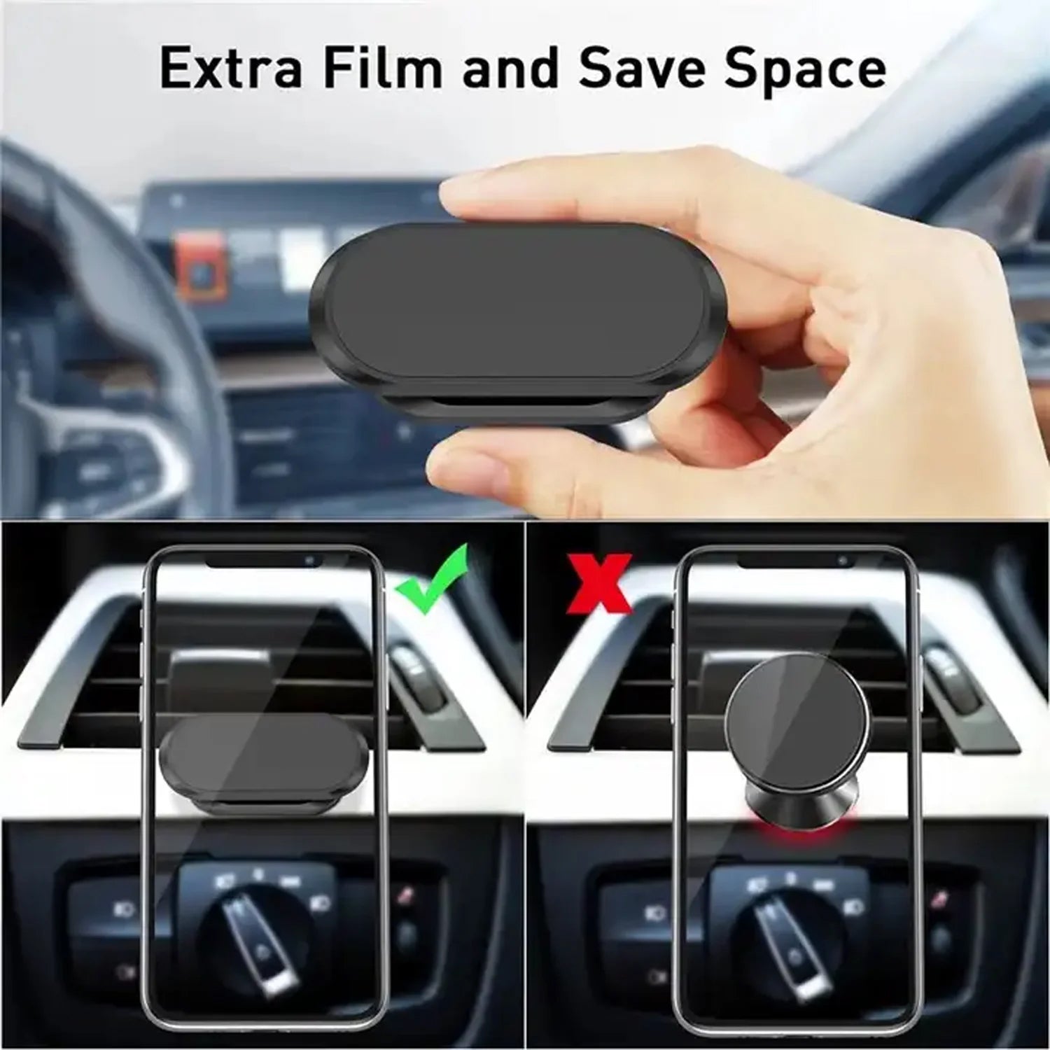 Magnetic Phone Mount/Holder for Car, Super Strong Magnet Universal Car Mount, Dashboard 360° Rotation for Car, Desk, Office, Home & Kitchen for All Smart phones (1 Pc) - Shopmania Wholesale