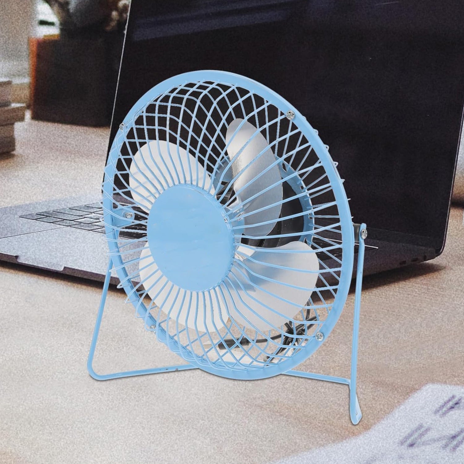 USB Table Desk Personal Metal Electronic Fan, Compatible with Computers, Laptops, Student Dormitory, Suitable For Office, School Use (1 Pc) - Shopmania Wholesale