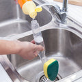 Versatile liquid dispensing scrub for maintaining shiny kitchen tools