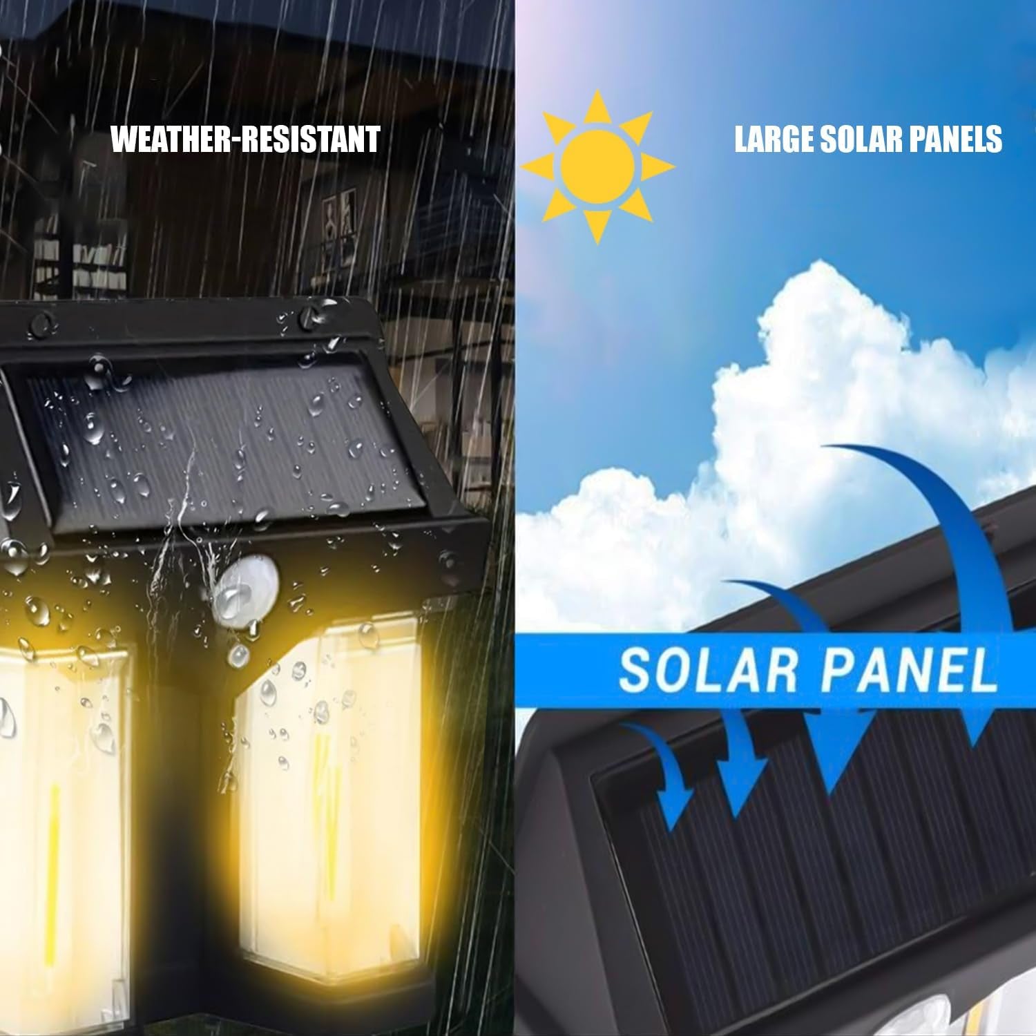 Outdoor Solar Wall Lamp Outdoor Waterproof High Quality Lamp Induction Garden Lamp Garden Villa Night Lamp Double Lamp Light (1 Pc) your brand