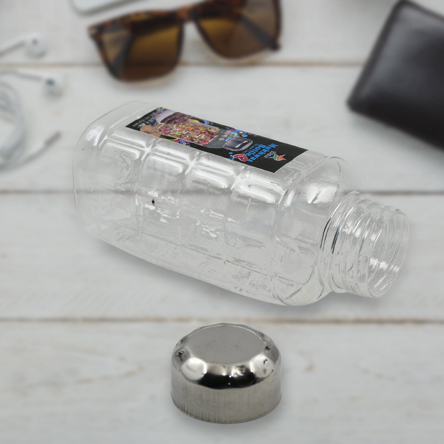 Plastic Transparent Mukhwas Bottle With Steel Cap / Mouth Freshener / Dryfruits Multipurpose Air Tight and BPA Free Kitchen Storage Bottle (1 Pc) - Shopmania Wholesale