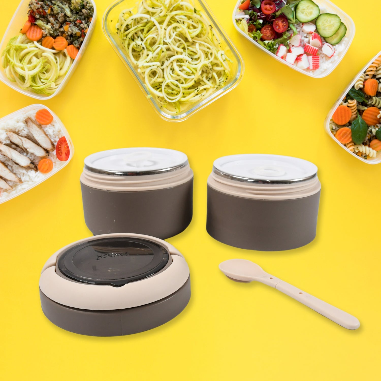 Ganesh Smart Stack 2 Layer Portable Lunch Box Stainless Steel Airtight Leak-Proof Lunch Box for Office, School, Picnic: Color May Vary (2 Layer) - Shopmania Wholesale