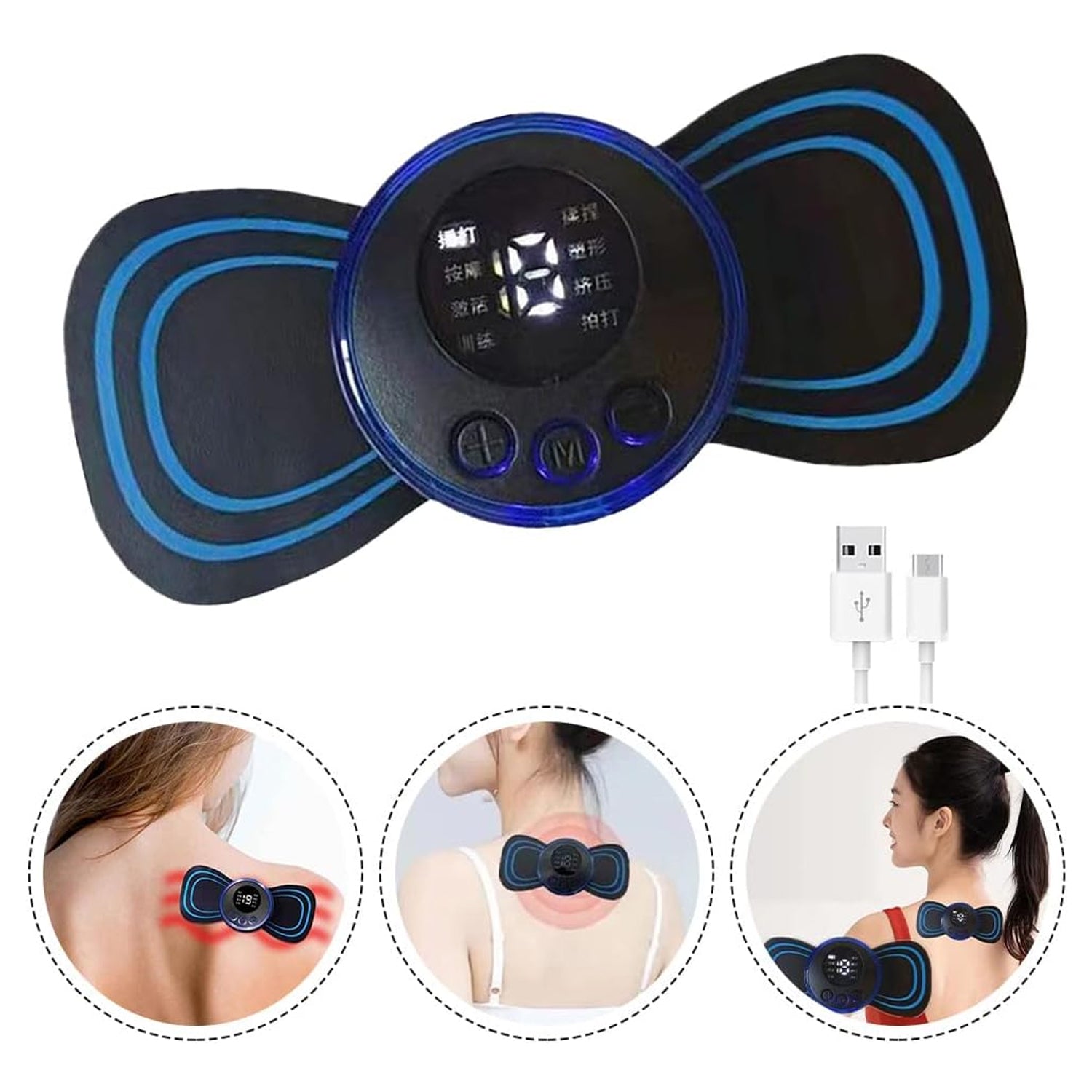 Portable USB Neck Massager Electric Neck Massager,  Enhancer Mini Cervical Massager EMS Lymphatic Drainage Massage with Cable your brand