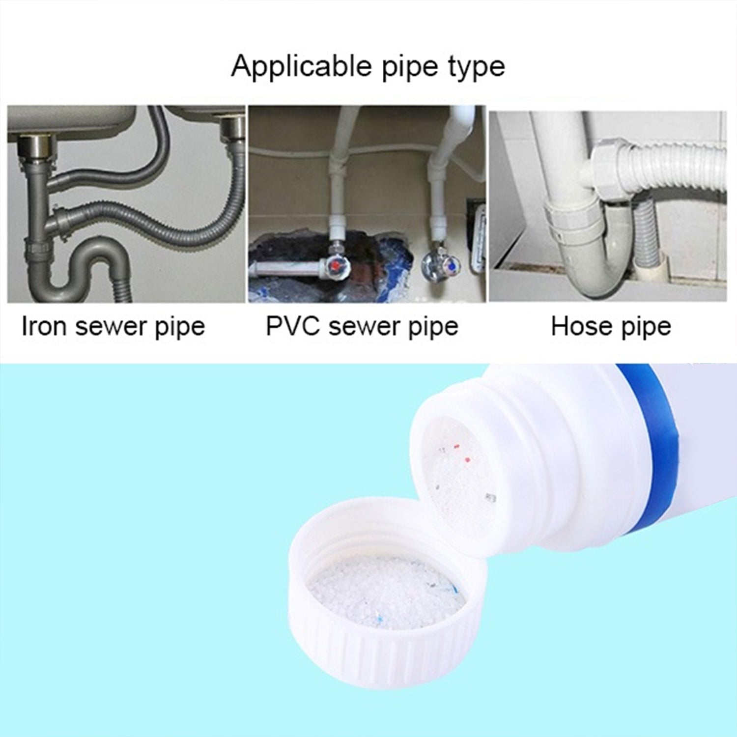 POWERFUL SINK AND DRAIN CLEANER, PORTABLE POWDER CLEANING TOOL SUPER CLOG REMOVER CHEMICAL POWDER AGENT your brand