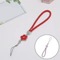 Flower Shape metal alloy pendant Nylon Braided leather hand strap lanyard phone (1 Pc / Multicolor) your brand