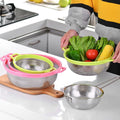 Stainless Steel Colander with Handle - Large Metal Mesh Basket Strainer (1 pc) your brand