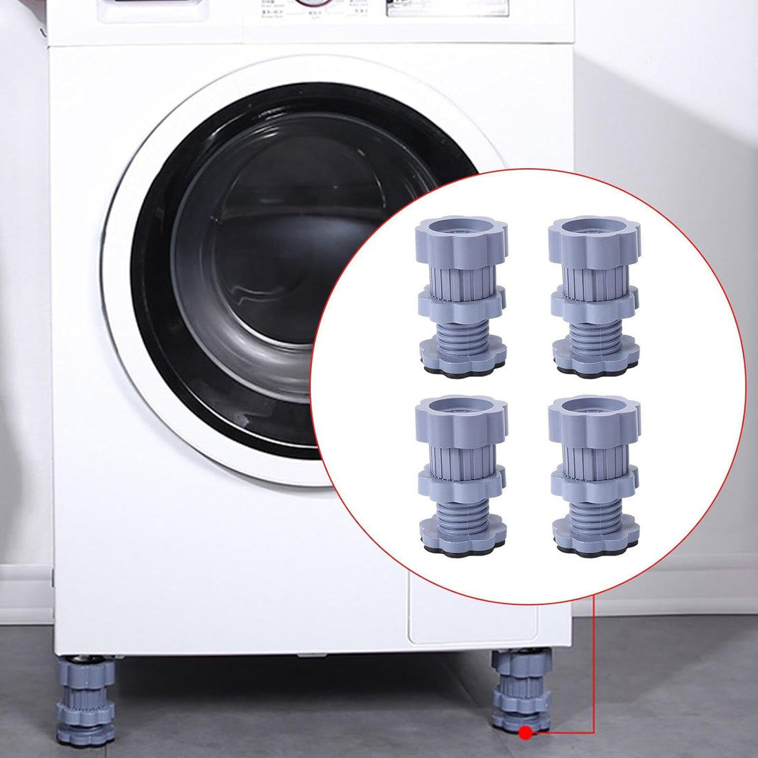 Washing machine support, anti vibration washing machine support adjustable washer anti vibrasion pads, washer & dryer pedestals, Washing Machine Accessory Anti- Skid Pad PVC Lifting Pad Non-Slip ( 4 Pc Set | 1Pc ) - Shopmania Wholesale