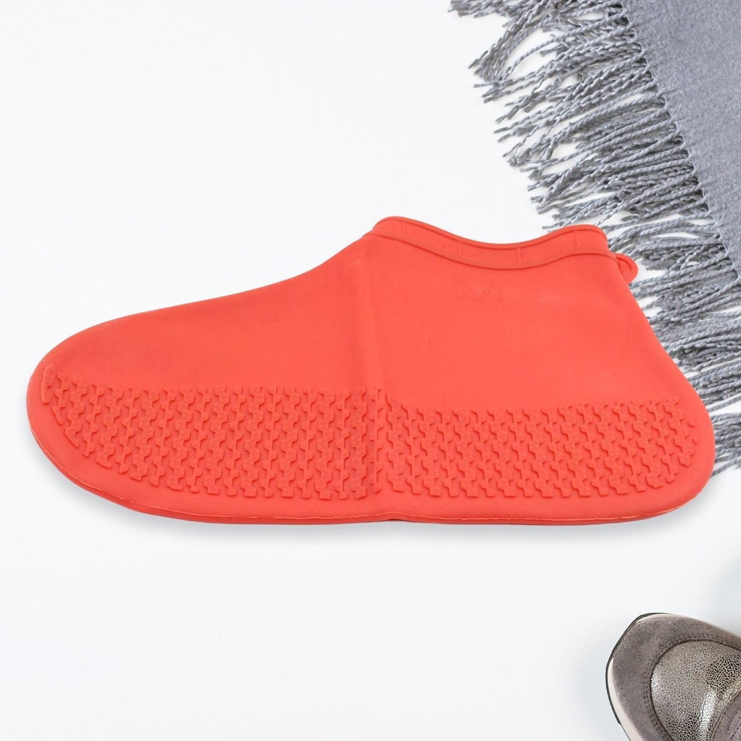 Non-Slip Silicone Rain Reusable Anti skid Waterproof Fordable Boot Shoe Cover (Medium Size / 1 Pair / Red) your brand