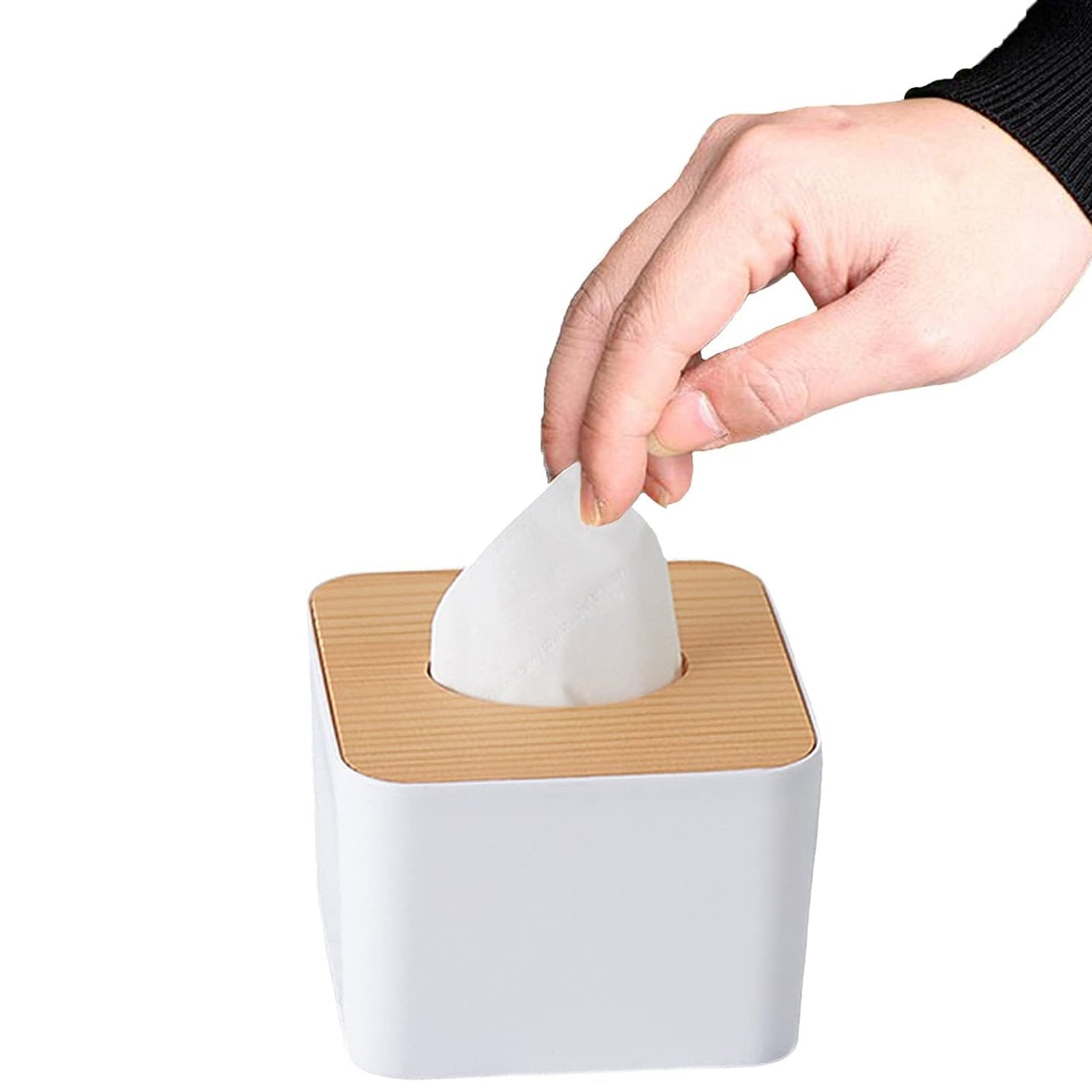 Tissue Box Desktop Stand Bamboo Tissue Cover Box Rectangular Paper Towel Holder Removable Tissue Dispenser for Bathroom Vanity Countertop Bedroom Car Holder Paper Towels Dispenser (1 Pc ) - Shopmania Wholesale