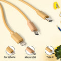 Retractable Charger Charging Cable, Micro USB Cable, 3 in 1, Multi Charging Cable, Compatible with Phone / Type C / Micro Android USB and Other Mobile Devices (1 Pc) your brand