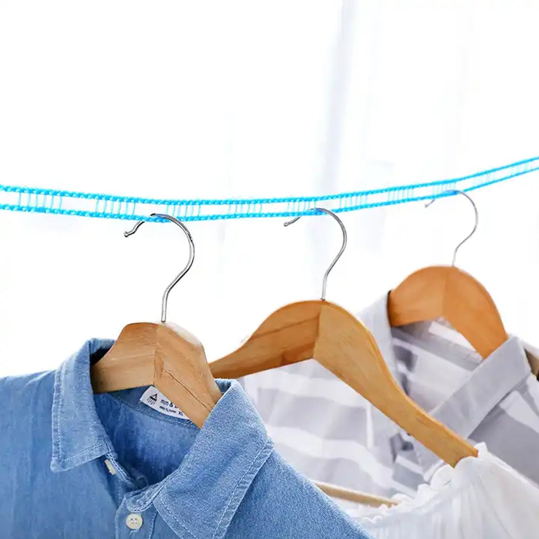 3 Meter Anti-Slip Clothesline Rope - Nylon, Hooks, Indoor/Outdoor your brand