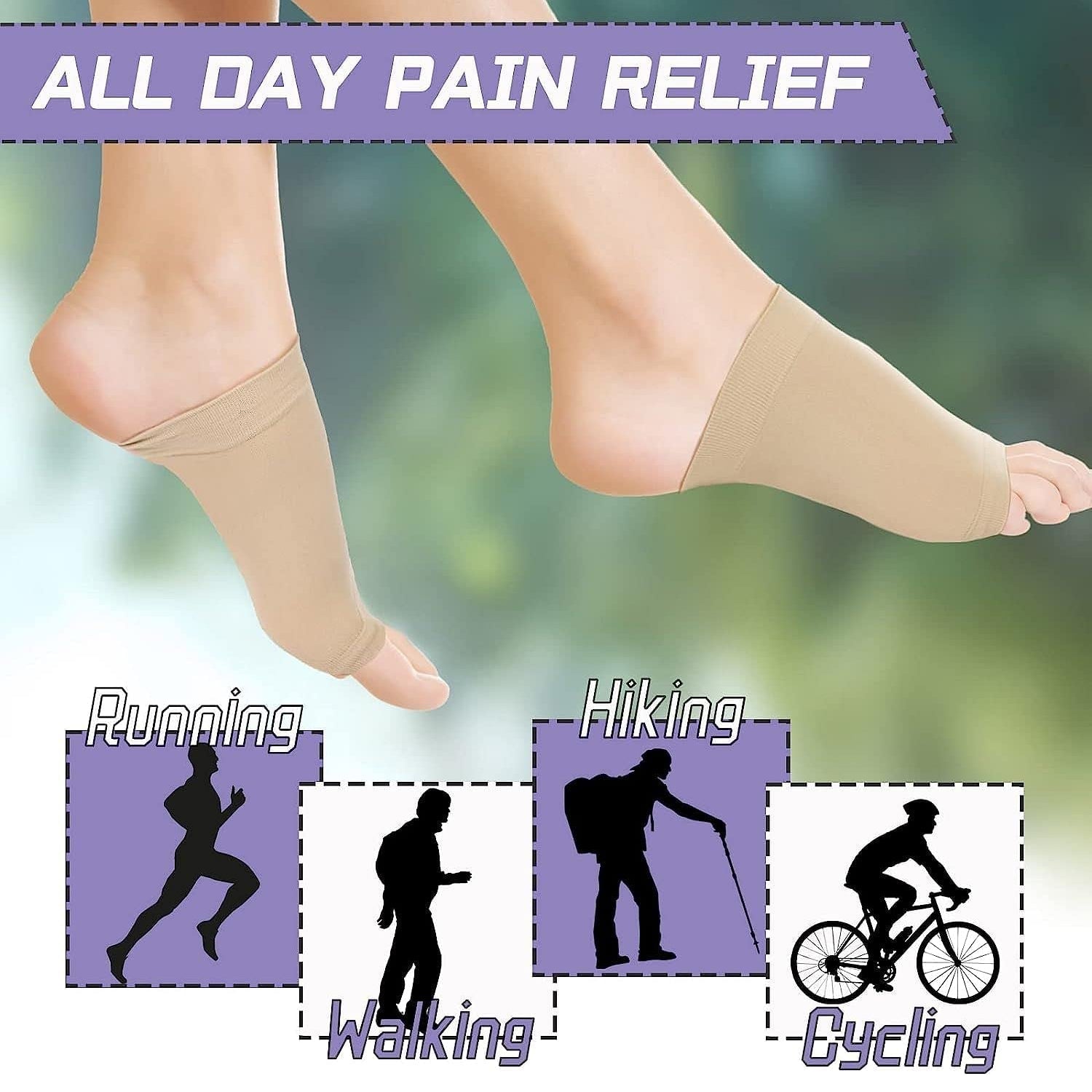 Foot Arch Support for Men & Women | Medial Arch Support for Flat Feet Correction Sleeve with Cushion | Plantar Fasciitis Leg Foot Pain Relief Product | Foot Care for Orthopedic Shoes Slippers, (1 Pair) your brand