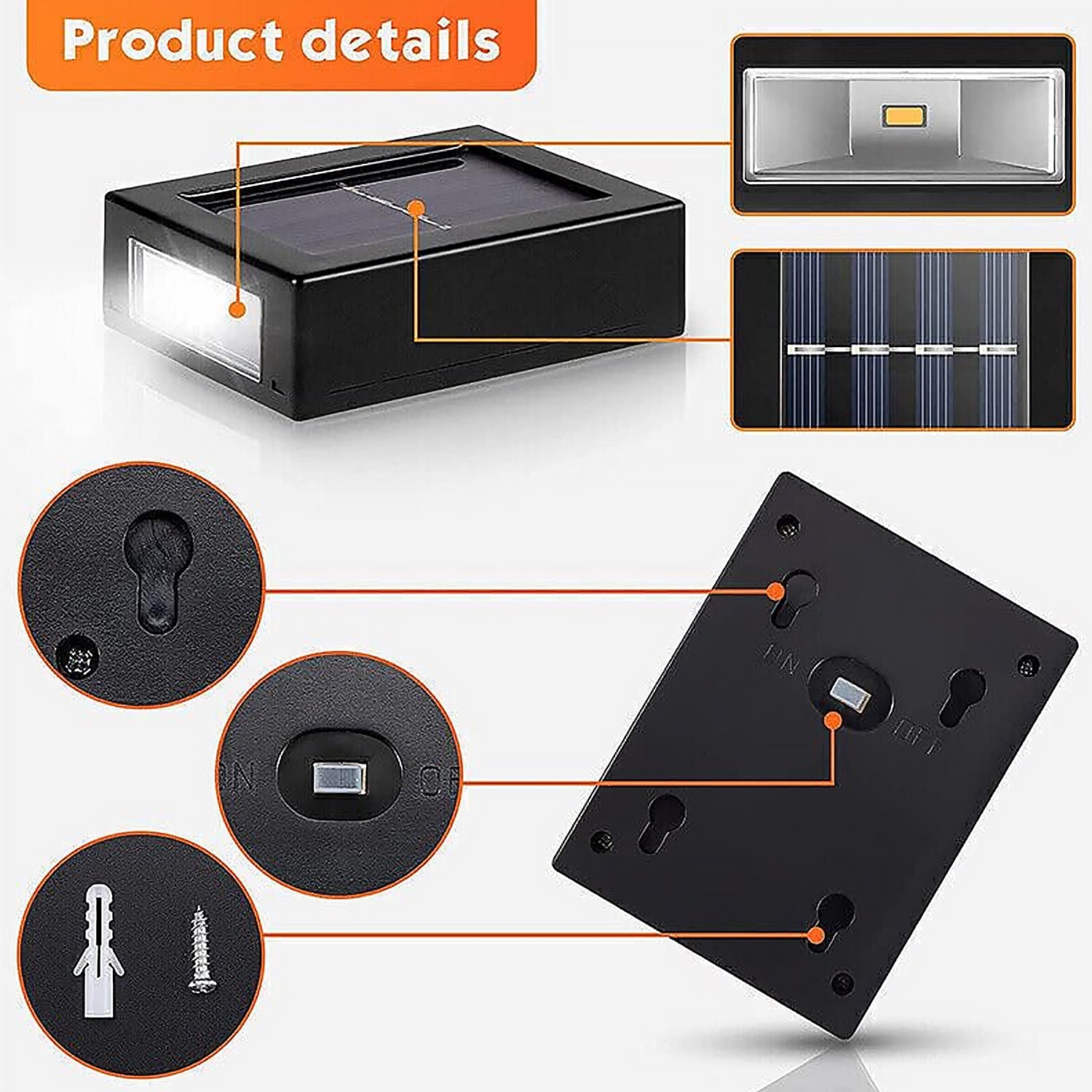 Solar Wall Lights Small Fence Lights Solar Powered Up Down LED Porch Light Garden Lights Outdoor Solar Landscape Lights WaterProof Light (1 Pc) - Shopmania Wholesale