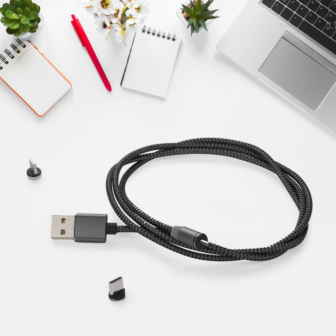 Magnetic Charging Cable 3 in 1 Metal Magnetic Micro USB Type C Lighting Cable with LED, Multiple Charging Adapters for All Android and all Smartphones  (Compatible with All Android and iPhone Smartphones, Tablet, PC, Mobile - Shopmania Wholesale