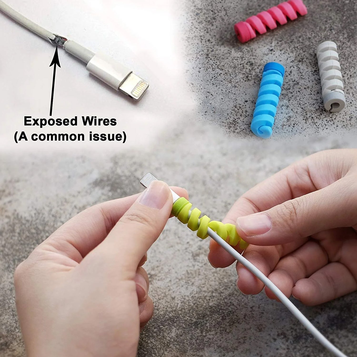 Spiral Charger Cable Protector Data Cable Saver Charging Cords Protective for All Universal  Cable Cover (Pack of 10) - Shopmania Wholesale