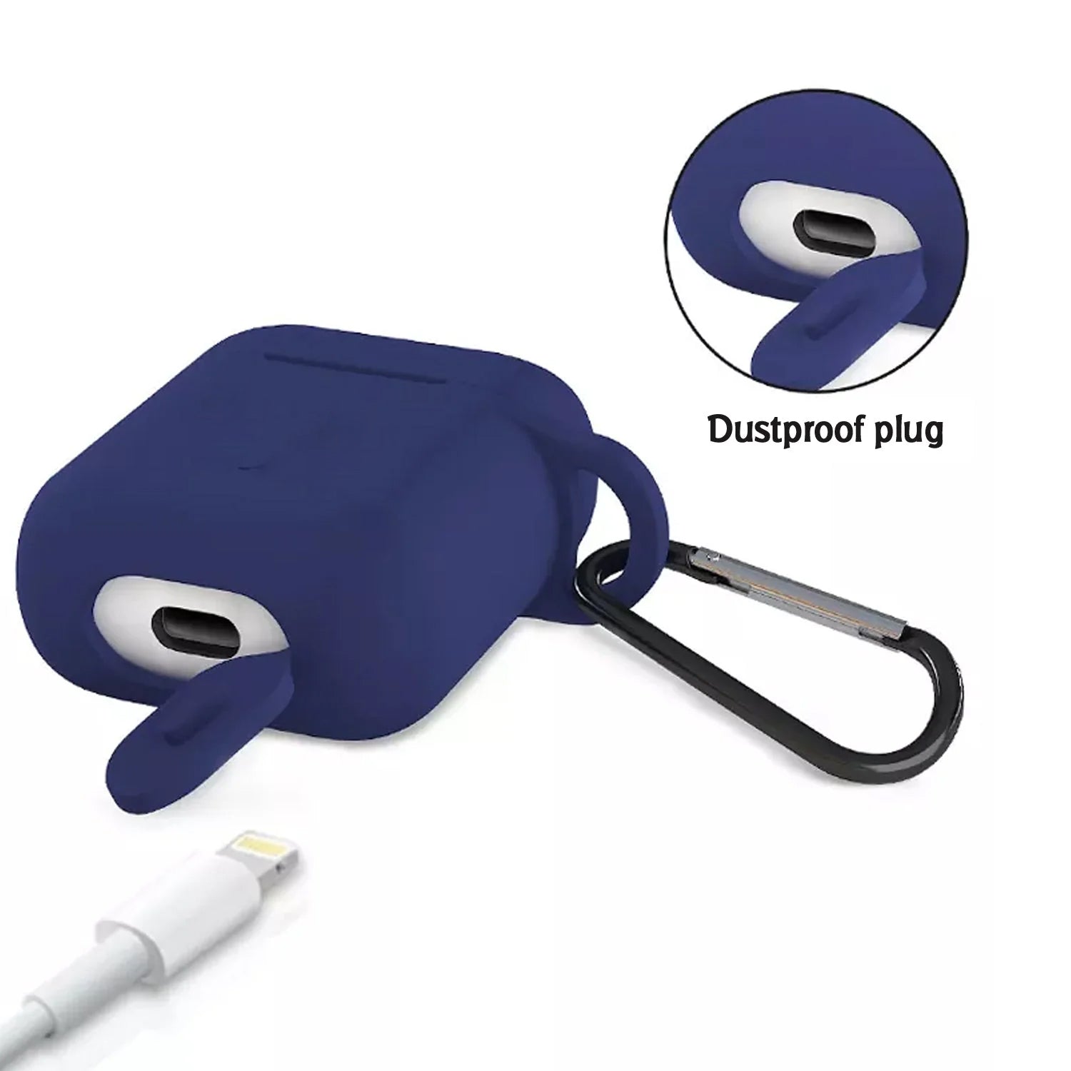Silicone Shockproof Protection Wireless Headphones Carrying Box Cover with Metal Keychain your brand