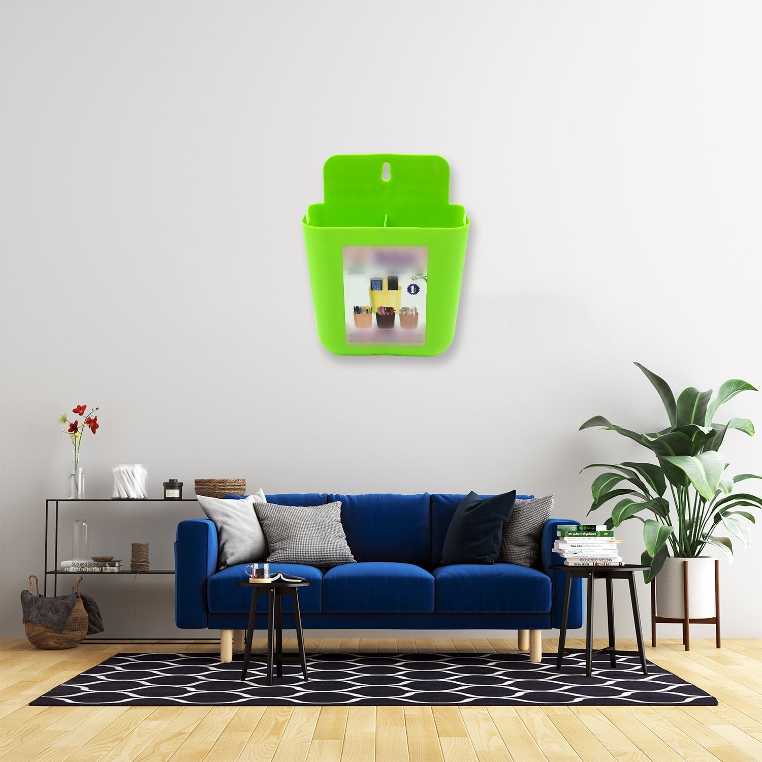 Multipurpose Wall Holder | Mobile Holder | Stationary Storage | Bathroom accessories | Remote Holder | Makeup Brush Holder | Useful In office, Kitchen, Drawing Room 2 Section Stand (1 Pc ) your brand