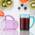 Stylish Juice Glass With Handle, Water Glass, Beer Glass, Milk Shake Glass, Multipurpose Glass Plastic Beer Mug, Unbreakable Beer Tasting Glasses, Clear Juice Glasses Suitable for Kids (2 pc) your brand