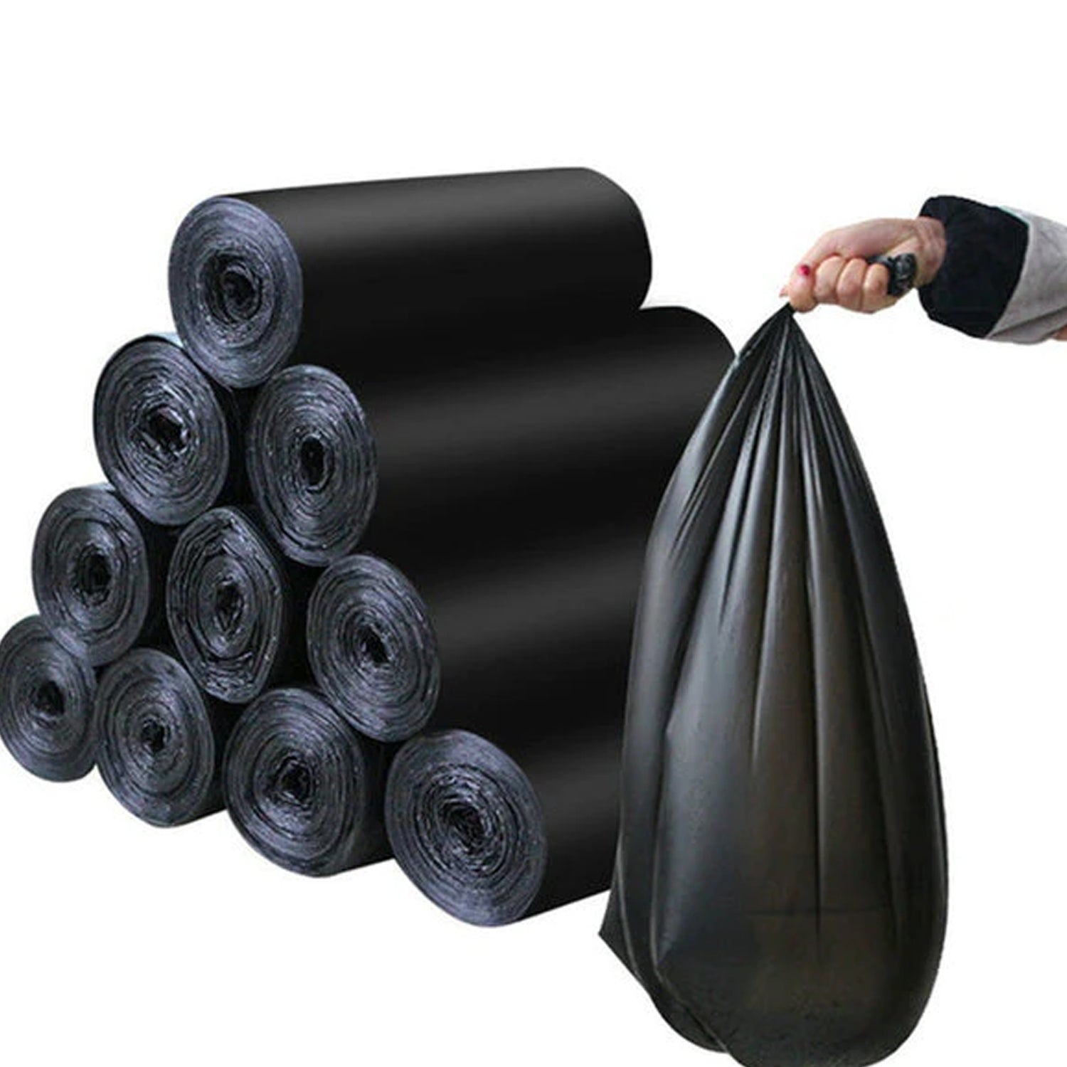 Black Garbage Bags / Dustbin Bags / Trash Bags 45x50cm (1Pc) your brand
