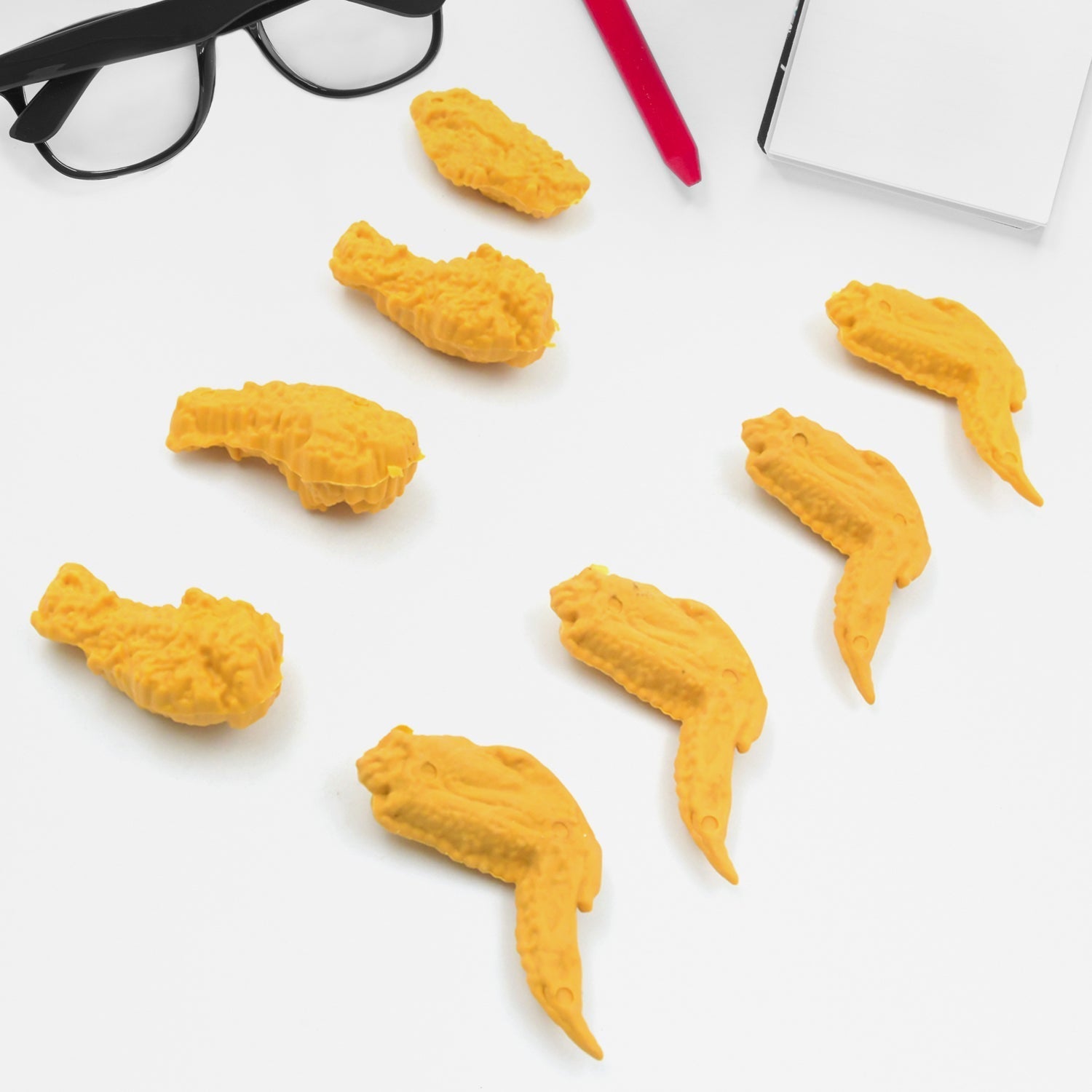 Cute Erasers, Pencil Eraser, Chicken Wings Chicken Legs Eraser Student School Supplies Gifts Chicken Rubber Drawing Small Eraser Office Accessory Fun Back to School Supplies Gifts Party Favor for Kids Adults Students (8 Pcs Set) your brand
