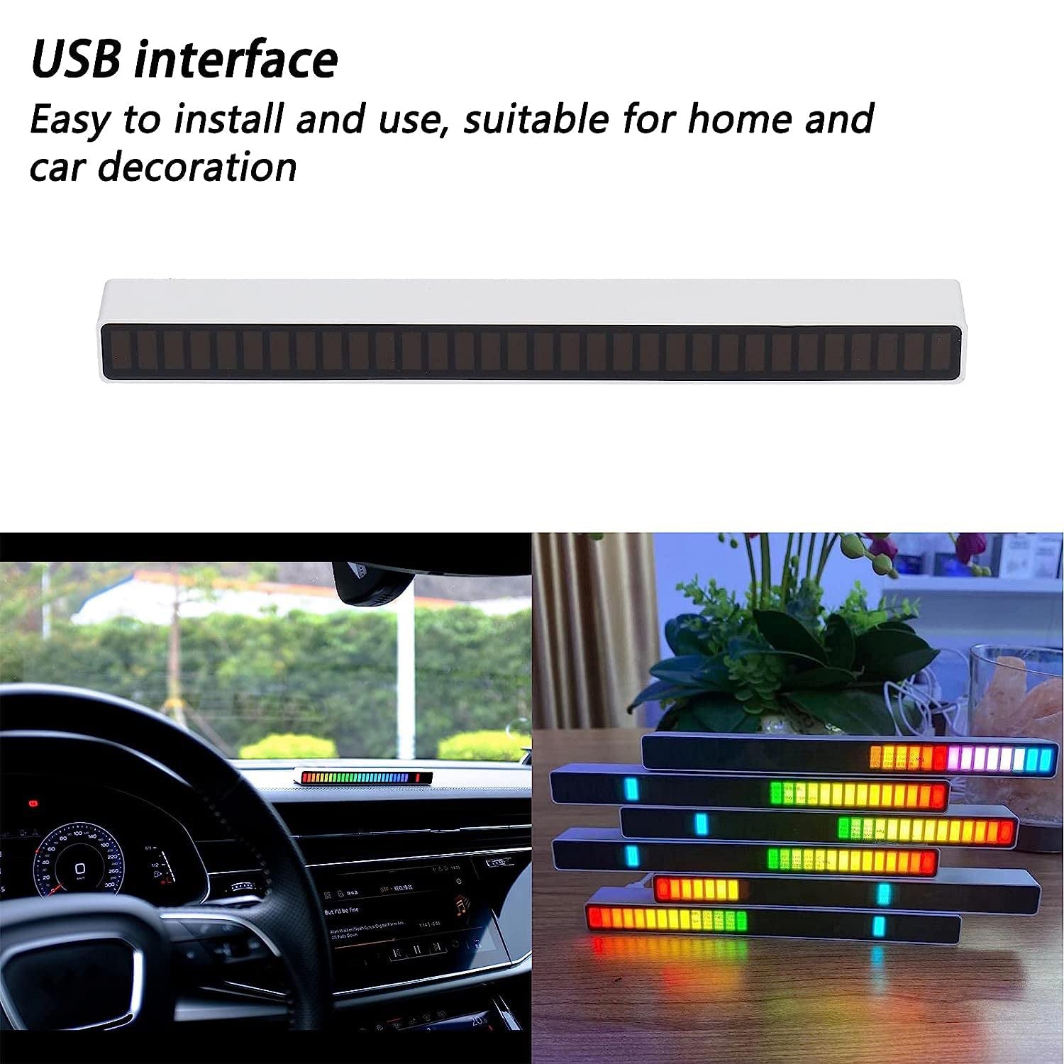 Rhythm Lights, AGC Automatic Gain Control 32 Colorful RGB Light Adjustable Pickup Rhythm Lights, RGB LED Voice-Activated Rhythm Light Car Home Sound Control Ambient Light (1 Pc) your brand