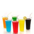 Transparent plastic glasses for juice