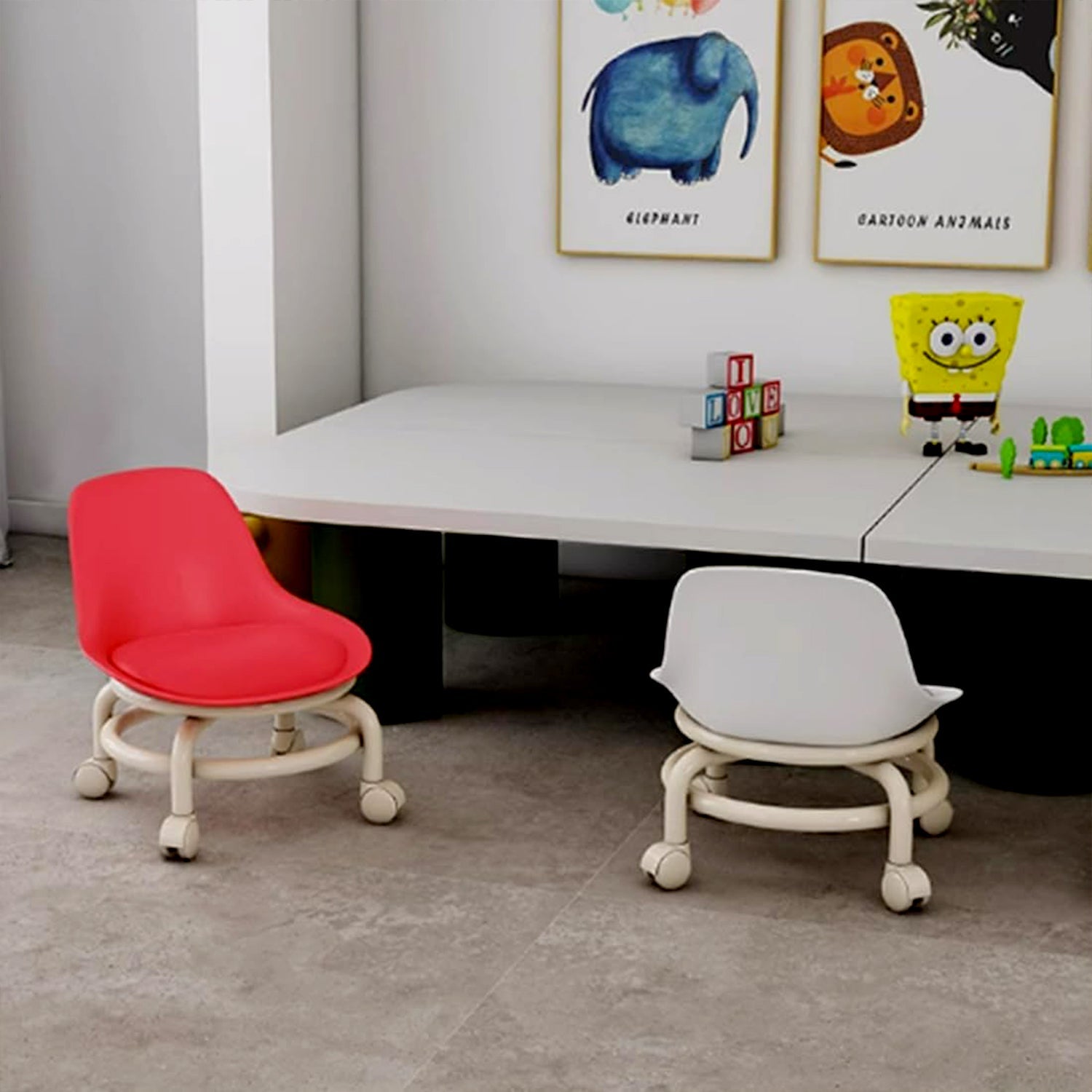 Low Round Rolling Stool with Wheels Pedicure Stool for Fitness Office Garage | Home & Garden | Furniture | Benches, Stools Multi-color (1 pc) - Shopmania Wholesale