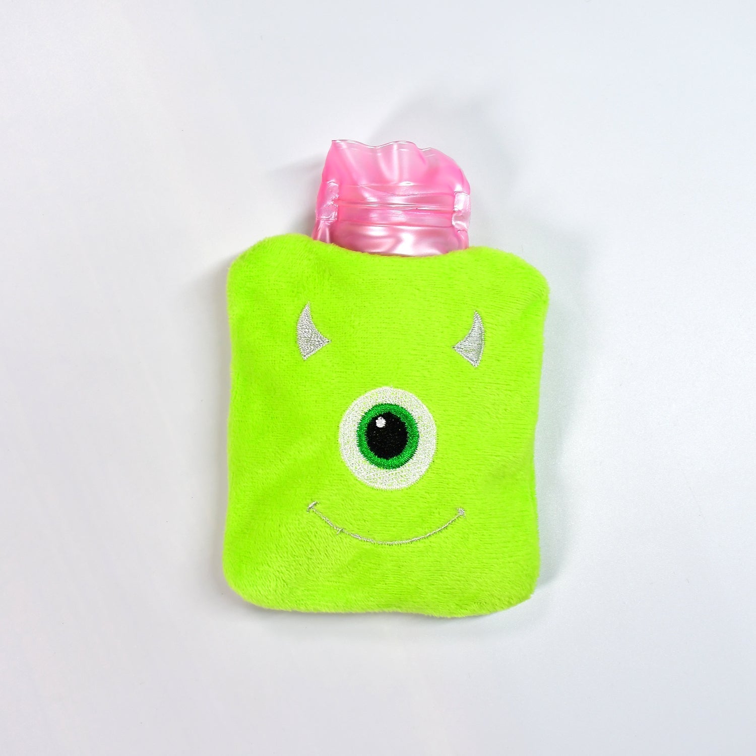 Green One-Eyed Monster Print Small Hot Water Bag with Cover for Pain Relief your brand