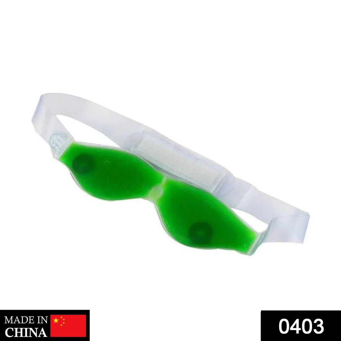 Green cold eye mask with straps