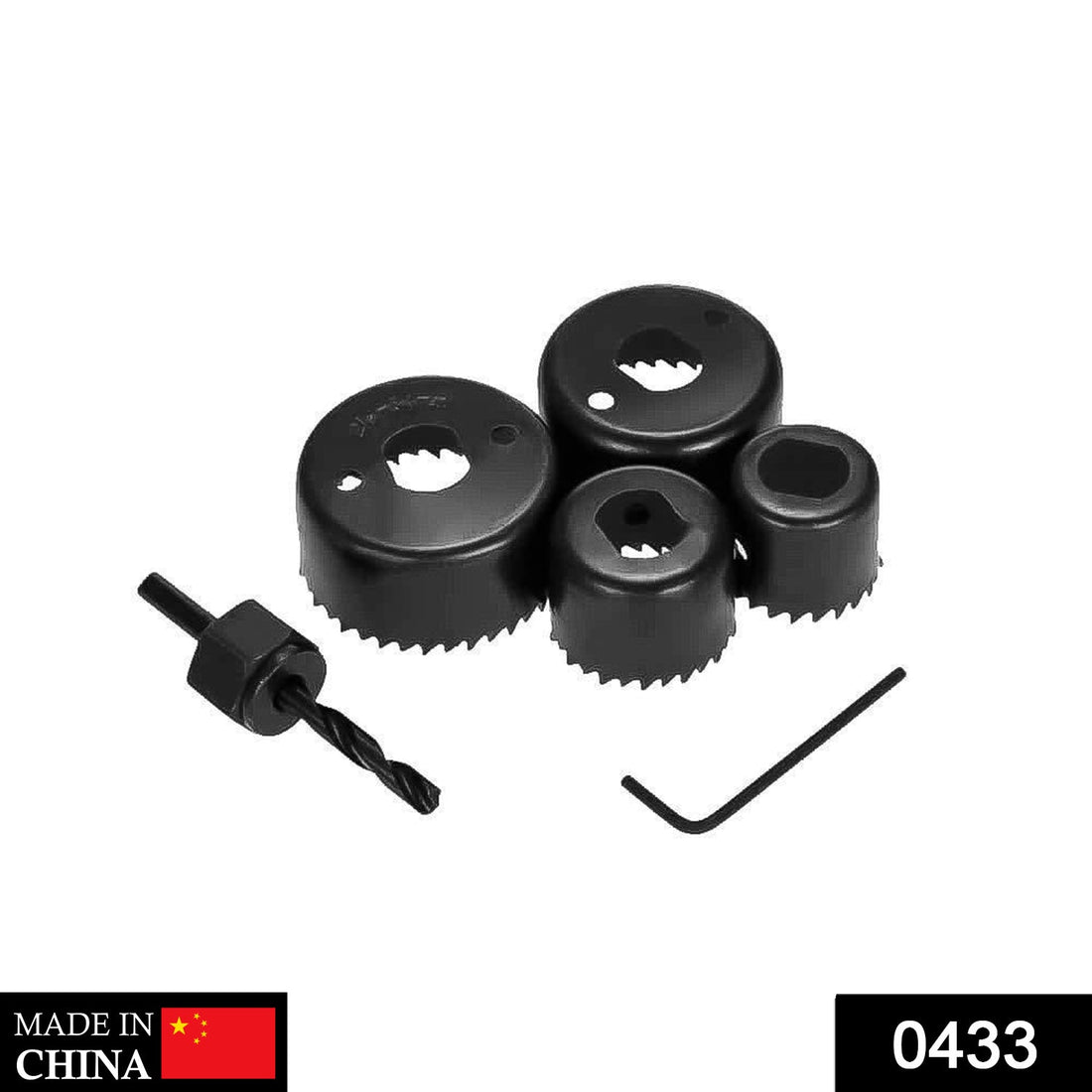 Hole saw drill bit set with various sizes