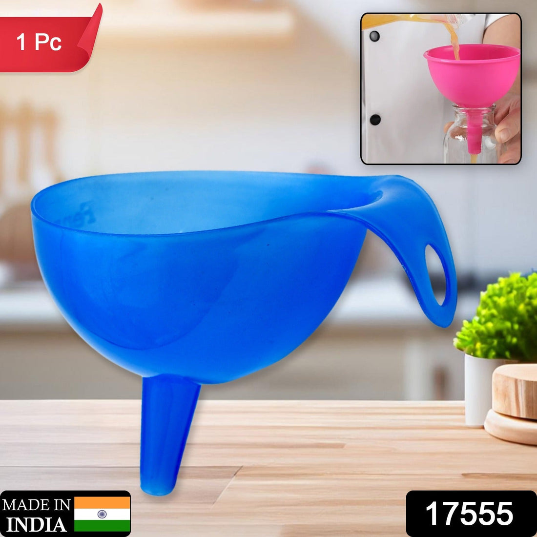 Plastic Funnel For Pouring Oil, Sauce, Water, Juice Cooking Oil, Powder, Small Food-Grains Food Grade Plastic Funnel (1 Pc) your brand