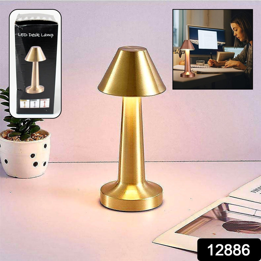 LED Lamp with Touch Control | Decorative Desk Lamp, Portable Metal LED Table Lamp, USB Rechargeable, 3 Color, 3 Levels Brightness, Dimmable Eye Protection Modern Lamp for Home Decor Party Kids Room Bedroom (1 Pc) - Shopmania Wholesale