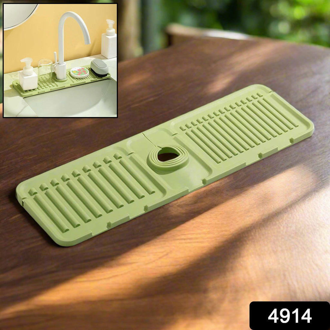 Silicone sink faucet pad for drip protection and splash control