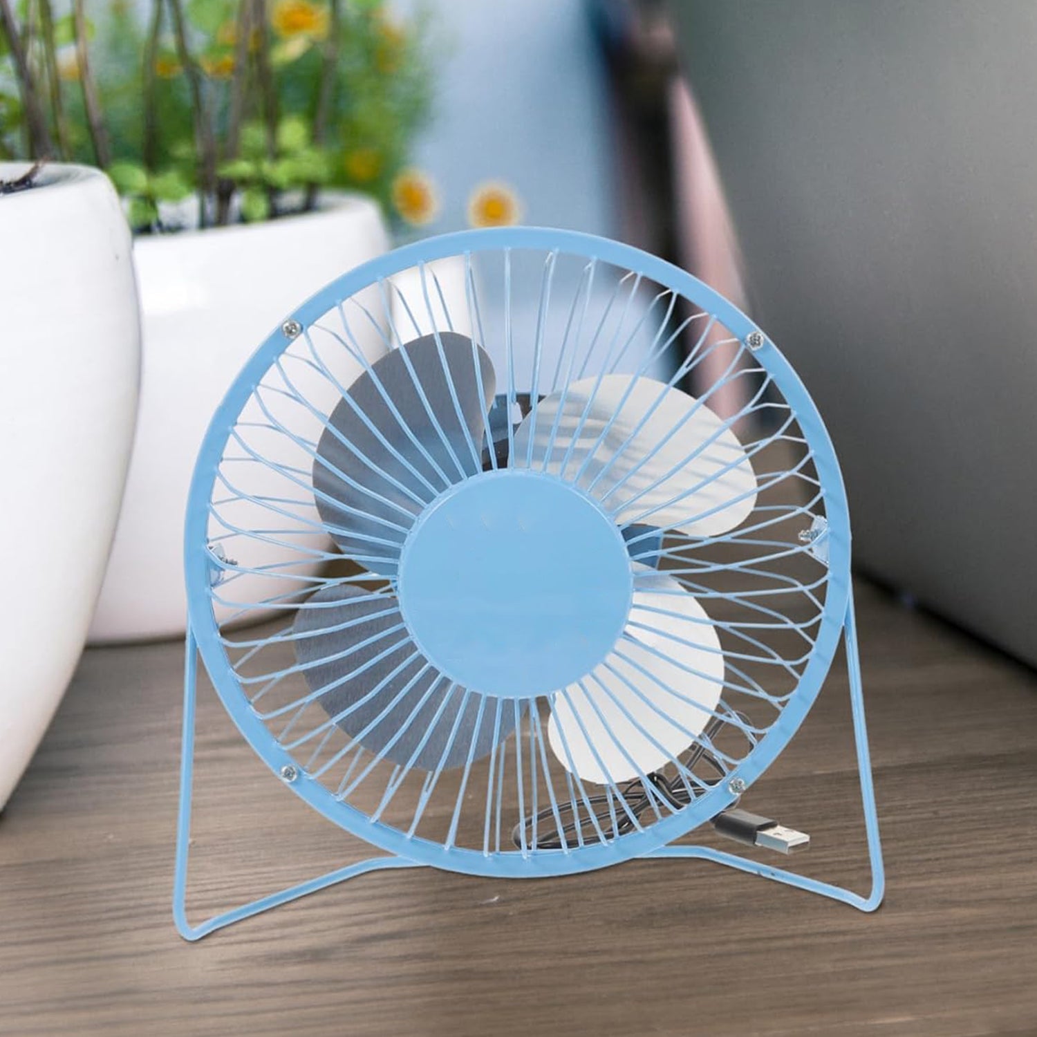 USB Table Desk Personal Metal Electronic Fan, Compatible with Computers, Laptops, Student Dormitory, Suitable For Office, School Use (1 Pc) - Shopmania Wholesale