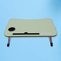 MultiPurpose Study Table Foldable Portable Notebook Bed Lap Desk Tray Stand Reading Holder with Coffee Cup Slot, Drawer, Fan, USB Cable & Light for Breakfast, Reading & Movie Watching (1 Pc Mix Color) your brand