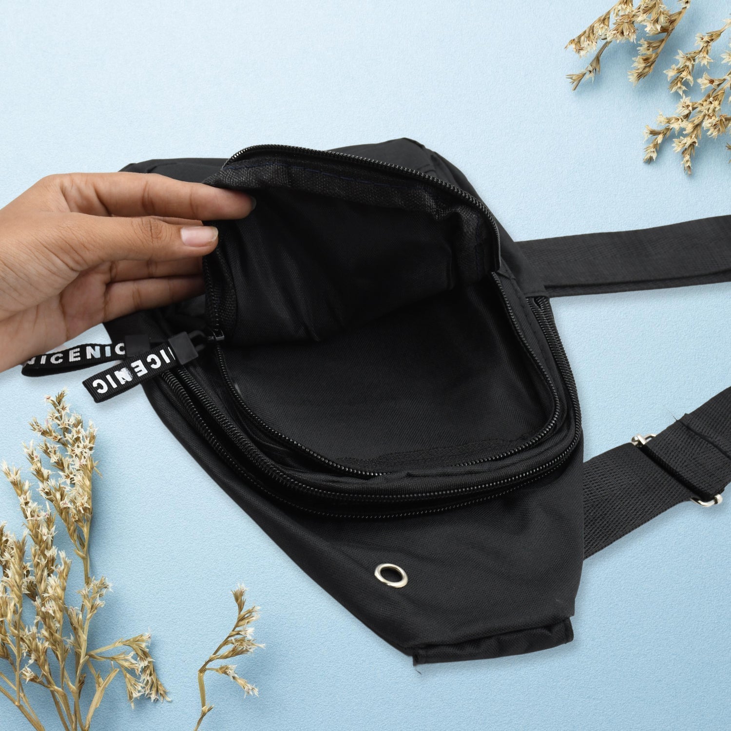 Waterproof Anti Theft Cross-body fanny pack waist bag, Shoulder Bags Chest Men Casual fashion USB Charging hook Sling Travel Bag (1 Pc / Black & Grey Color) your brand