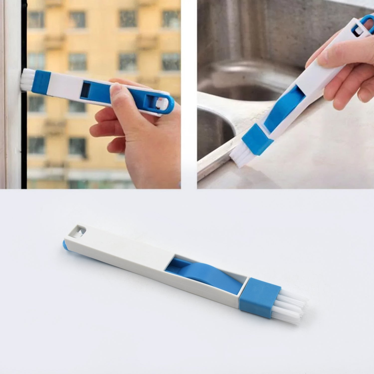 2 in 1 Multi-Function Plastic Window Slot Wardrobe Dust Removal Cleaning Brush your brand